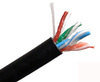 Cat 5E Cable, 1000 ft. Solid, Unshielded, Direct Burial, Flooded Core, Black - P/N WC101365
