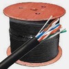 Cat 6 Cable, 1000 ft. Solid, Unshielded, Direct Burial, Flooded Core, Black - P/N WC101520