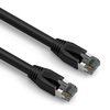 Patch Cable, Cat 8, Shielded, 1 ft. w/Boots, Black - P/N WC144626