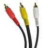 Cable, Component, Pro Audio/Video, 3 RCA Gold (1 Coax Video+2 Audio), Male, 3 ft. - P/N WC511065