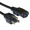 Power Cord, 1 ft, 15A/125V, 14 AWG, NEMA 5-15P / IEC C13, SJT, Black, UL/CSA - P/N WC540500