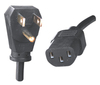 Power Cord, 6 ft, 10A/125V, 18 AWG, NEMA 5-15P DA / IEC C13, SVT, Black, UL/CSA - P/N WC540820