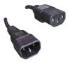 Power Cord, 1 ft, 15A/125V, 14 AWG, IEC C13 / IEC C14, SJT, Black, UL/CSA - P/N WC541000