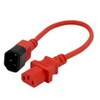 Power Cord, 1 ft, 10A/250V, 18 AWG, IEC C13 / IEC C14, SJT, Red, UL/CSA - P/N WC541104