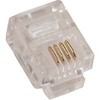 Connector, RJ11, crimp type, for flat cable, 100 pack - P/N WC451010