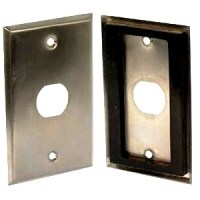 Single port stainless steel faceplate for keystone jacks.