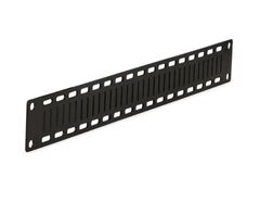 1U flat lacing panel for efficient cable management in network racks.