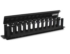 1U single horizontal cable manager, designed for efficient cable organization.