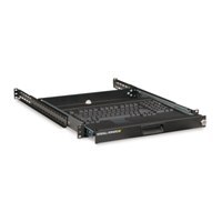 Four-post rack providing robust support for heavy network and server equipment.