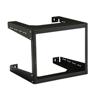 8U deep open frame wall rack for easy access to equipment.