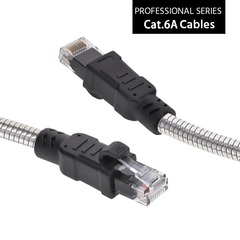 Cat6a UTP armored cable with protective outer layer, suitable for high-speed networking.