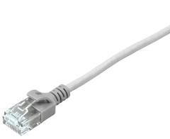 Cat6a unshielded slim patch cable in gray, designed for flexible networking solutions.