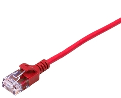 Red Cat6a unshielded slim patch cable, suitable for reliable network connections.
