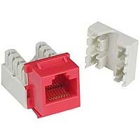 Red RJ45 keystone connector for distinct network identification.
