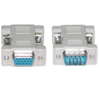 DB9 male to HD15 female adapter for serial and VGA connections.