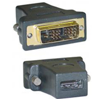 HDMI female to DVI male adapter for video connections.