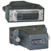 HDMI to DVI adapter, female to female, suitable for connecting HDMI devices to DVI displays.