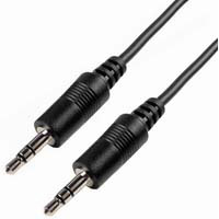 35mm audio cable with male connectors for connecting audio devices.