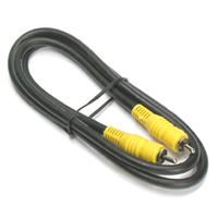 Coaxial RCA audio/video cable for connecting devices.