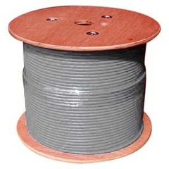 Detailed view of bulk gray cable, showcasing its flexibility and suitability for multiple applications.