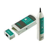 Cable tester with LED indicators for quick troubleshooting of cable issues.