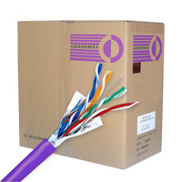 Purple Cat5e bulk STP cable, perfect for various data applications.