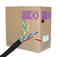 Black Cat5e bulk cable UTP, suitable for large-scale networking projects.