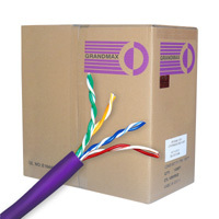 Purple Cat5e bulk UTP cable, ideal for various networking needs.