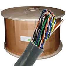 Cat5e gray 25 pair cable image ideal for multi-line connections.