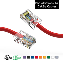 Red Cat5e patch cable, perfect for networking needs.
