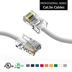 White Cat5e patch cable, suitable for various networking needs.