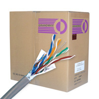 Cat6 bulk STP cable in gray, ideal for various networking applications.
