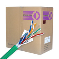 Cat6 bulk STP cable in green, designed for reliable data transfer.
