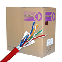 Cat6 bulk STP cable in red, ideal for structured cabling projects.