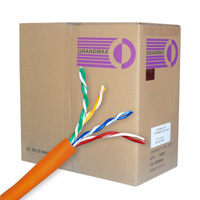 Cat6 bulk UTP cable in orange, suitable for various applications.