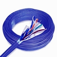 Blue Cat6 STP coil cable, designed for optimal performance in networking.
