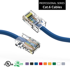 Blue Cat6 patch cable, designed for reliable data transmission.