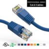 Blue booted Cat6 patch cable, ideal for high-speed network setups.