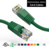 Cat6 patch cable with green boot, suitable for networking tasks.