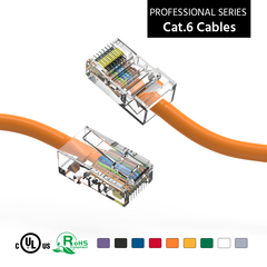 Orange Cat6 patch cable, designed for reliable network connectivity.