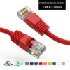 Cat6 patch cable with red boot, designed for reliable network connections.