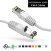 White booted Cat6 patch cable with shielding, ideal for structured cabling solutions.