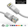 Cat6 patch cable with white boot, optimized for fast data transmission.