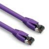 Cat 8 purple shielded patch cable, optimized for data transmission.