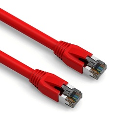 Cat 8 red shielded patch cable, built for optimal performance in networks.