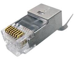Cat8 RJ45 connector suitable for high-speed data transmission.