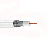 Dual white coaxial cable, designed for reliable audio and video connections.