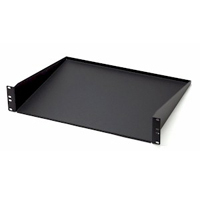 2U component shelf providing extra space for equipment in racks.