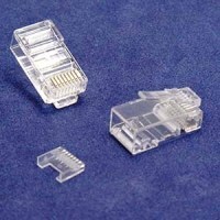 Load bar RJ45 connector for Cat5e cables, enhances cable management.