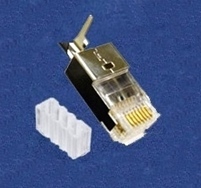 Cat6a RJ45 connector featuring a robust design for reliable connections.